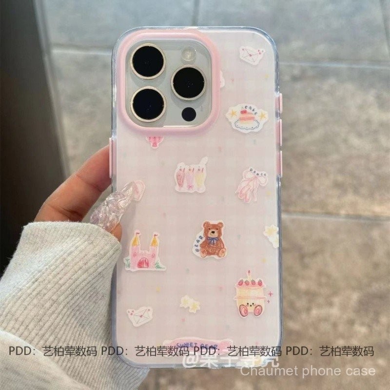 ภาพประกอบกราฟฟิตีลายตารางสไตล์เกาหลีเข้ากันได้กับเคสมือถือ iphone15เคสนิ่ม14 13PROMAX รุ่นใหม่12กันกระแทก11รูใหญ่ kdgk