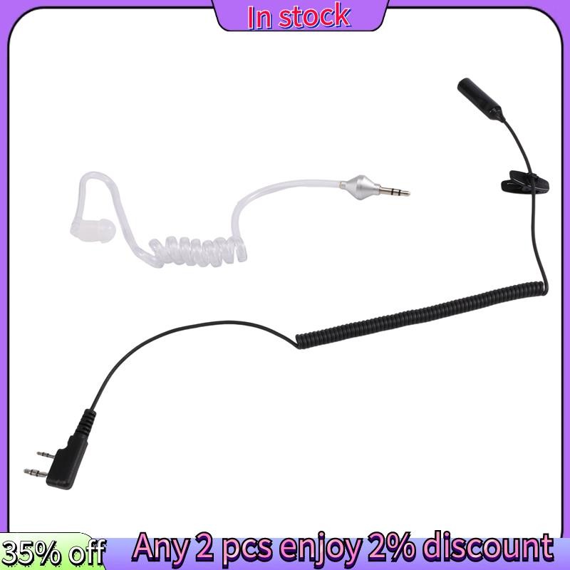 ในสต็อก-2-pin PTT Mic ชุดหูฟัง 3.5 มม. Air Acoustic Tube Earpiece สําหรับ UV-5R 888s