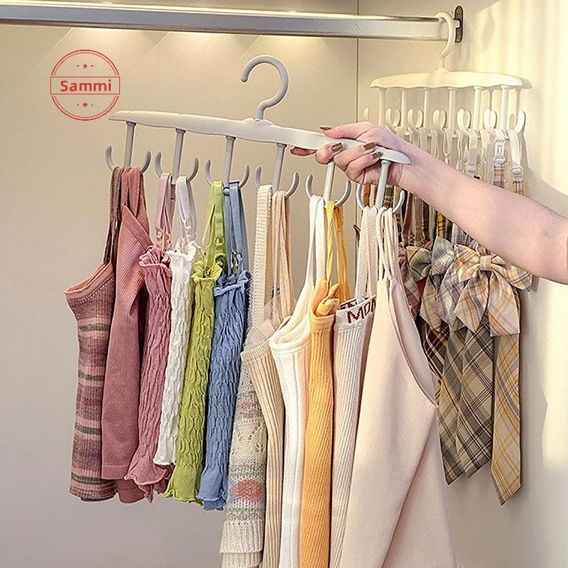 Sammi 1PC ไม้แขวนเสื้อสําหรับตู้เสื้อผ้า,360°Rotag Multi-Functional Racks พร้อมตะขอสําหรับกระเป๋าเข็มขัดหมวกยกทรง,ประหยัดพื้นที่เสื้อกั๊กชั้นเก็บ TH