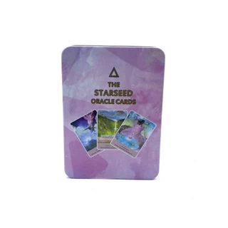 กล่องเหล็กดาวไพ่ทาโรต์การ์ด starseed Oracle cards ขอบสีบรอนซ์ระดับไฮเอนด์