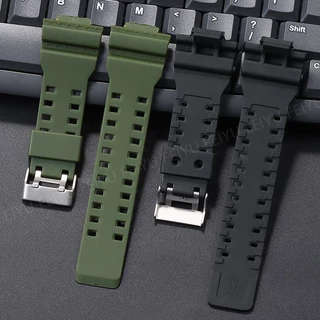 สายนาฬิกาซิลิโคนสําหรับสร้อยข้อมือ Casio นาฬิกาดิจิตอล GA110 100 120 200 150 300 G8900 GLS8900 GR8900 GLS100 GW8900 GD100 110 120 สายนาฬิกาผู้ชายผู้หญิงนักเรียนเข็มขัดข้อมือ
