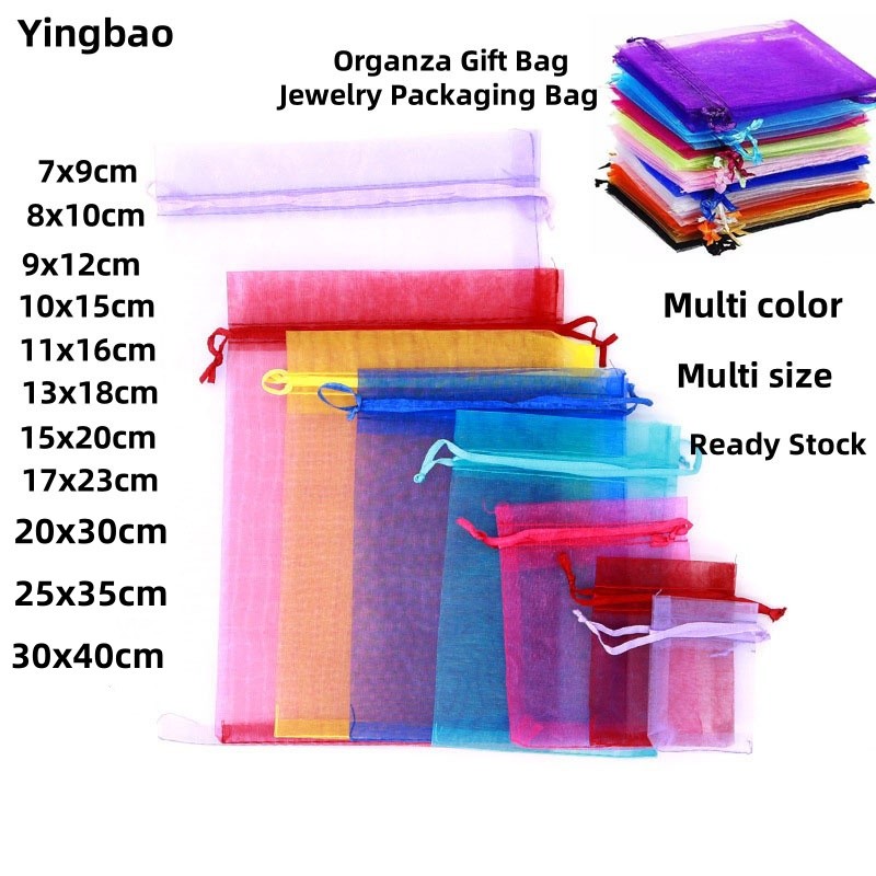 ถุงของขวัญ Yingbao Organza, กระเป๋าหูรูดเครื่องประดับงานแต่งงานโปรดปรานถุงของขวัญ,ถุงขนม