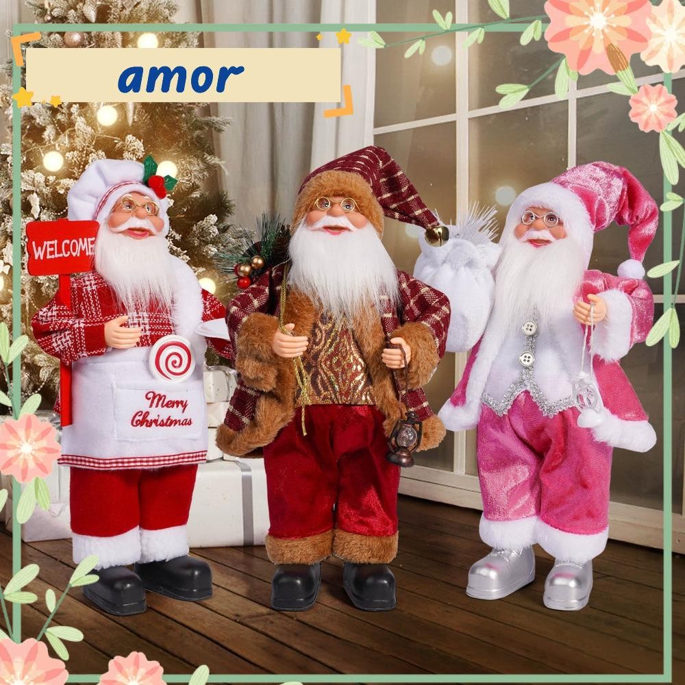 Amor12 ตกแต่งซานตาคลอส,ยืนซานตาคลอส 12 นิ้วเครื่องประดับต้นคริสต์มาส,ขายร้อนน่ารักตกแต่งบ้านซานตาคลอสตุ๊กตาของขวัญ