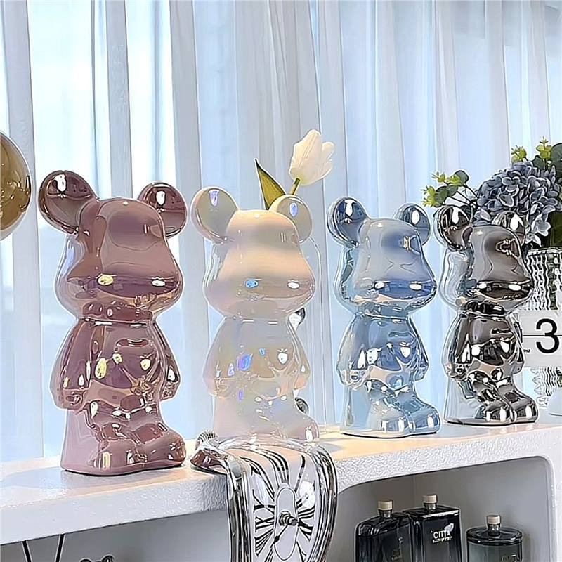 กระปุกออมสินหมีเซรามิก กระปุกออมสิน 28cm BearBrick สีโลหะต่างๆ งานกระเบื้องเซรามิค ของตกแต่งบ้าน - รูปที่ 4