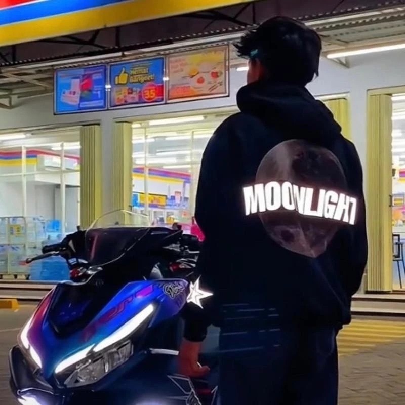เสื้อฮู้ดสะท้อนแสงดั้งเดิม "Moonlight" หุ่นหนานุ่ม By Sun Distro Artkanedream Nyala Hoodie