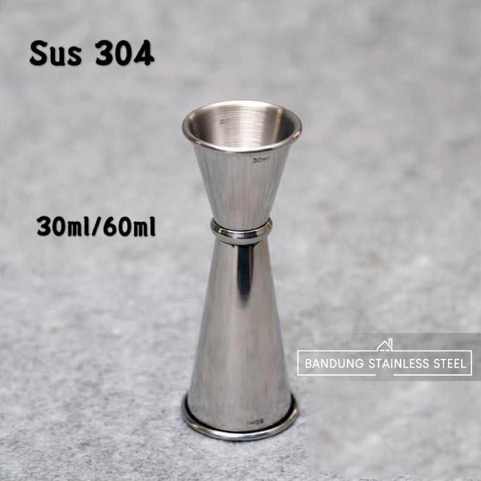 Sus 304 Jigger ถ้วยตวงถ้วยตวง 30/60ml สแตนเลสหนา