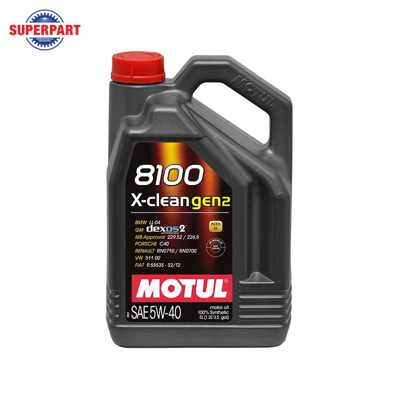 motul โมตุล น้ำมันเครื่อง 8100 X_CLEAN GEN2(5W40)  มีให้เลือก2 ขนาด ขนาด1L (109896), ขนาด 5L(109897)