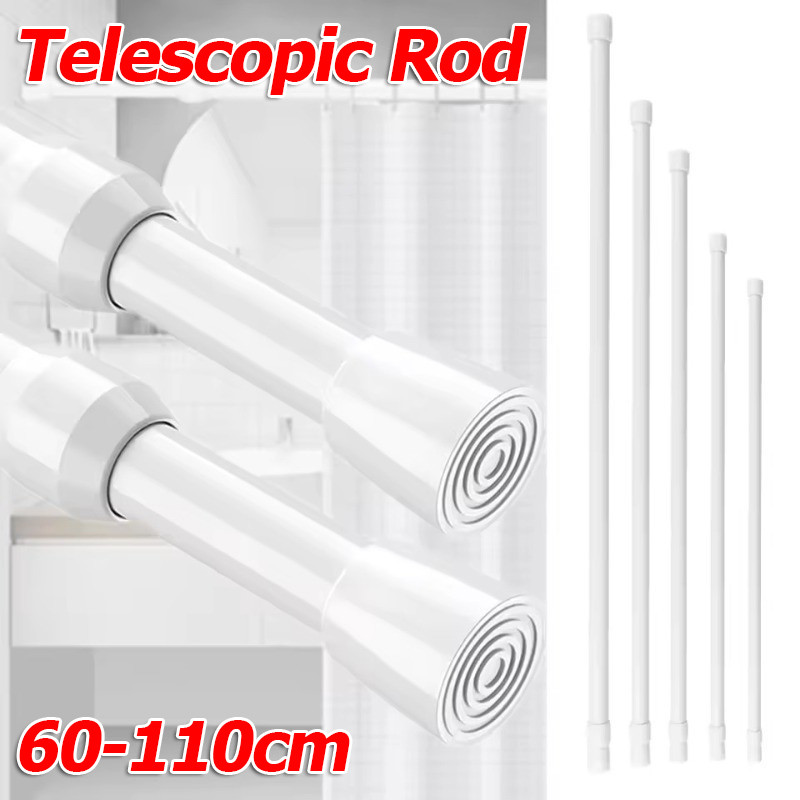 60-110ซม. สปริงเอนกประสงค์โหลดเสายืดไสลด์แบบยืด / ราวม่านยืดได้ทนทาน