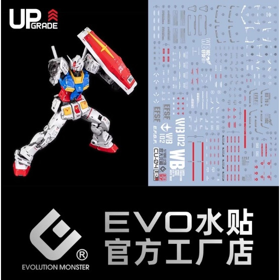 EVO 1/100 FAT CAT RX-78-2 2.0 Water Slide Decal Fluo Type EVOMG071