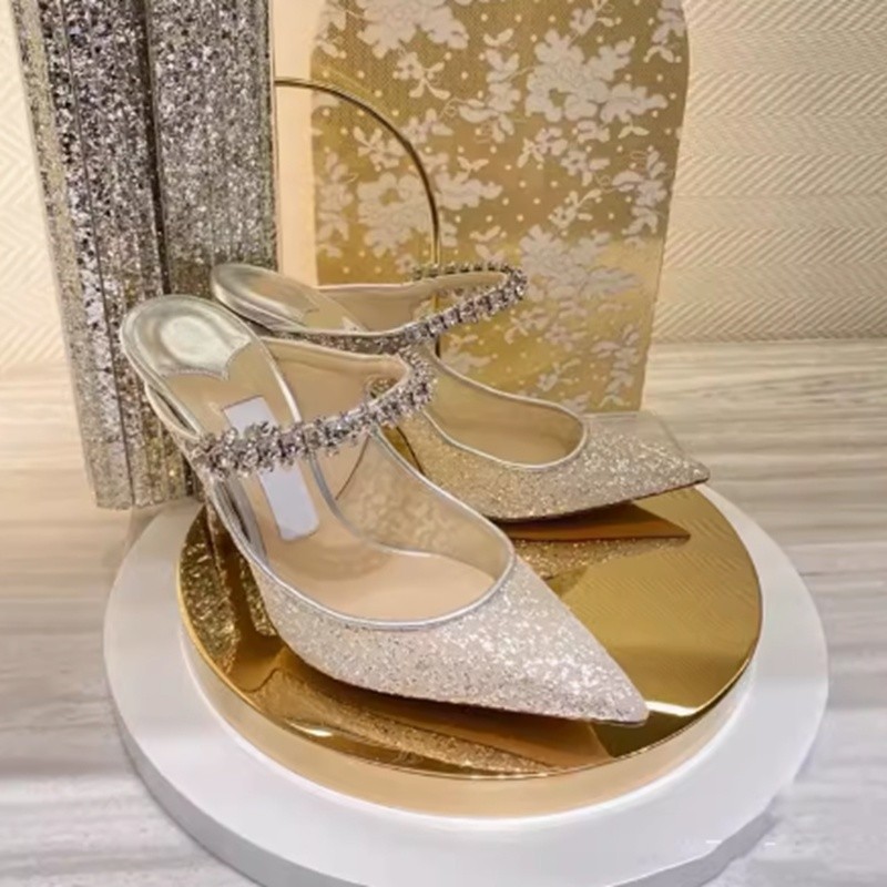 JC Home Pointed Gauze Sequined รองเท้าส้นสูงผู้หญิง 2025 รูปที่ 6