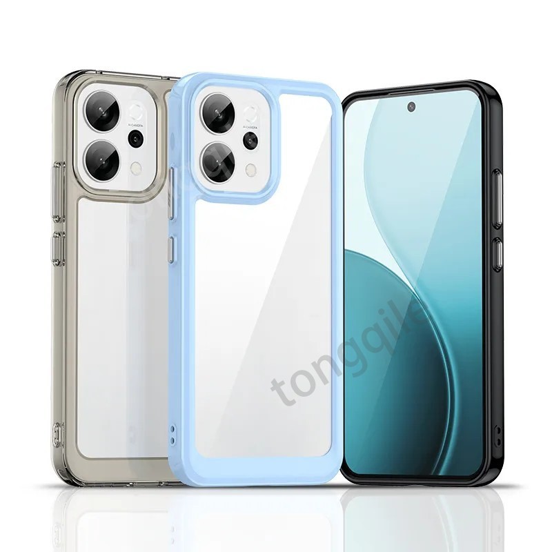 สําหรับ OPPO Reno14 Pro F Reno 14 14F Reno14F 14Pro 5G 2025 เคสโทรศัพท์ฝาหลังใสโปร่งใส Hard อะคริลิคกันกระแทกกันชนสีสัน Soft TPU Edge Anti Drop