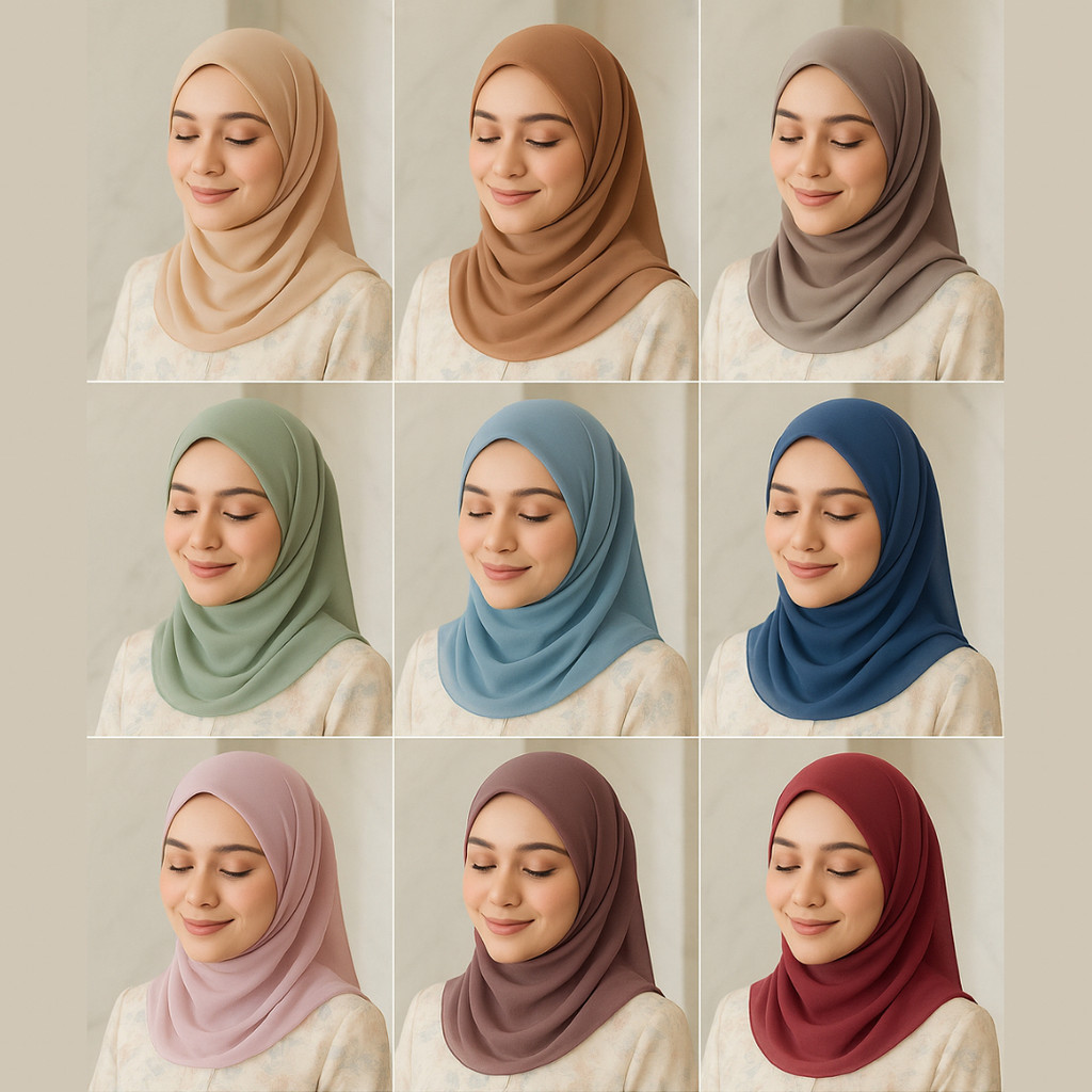 Tudung Plain Chiffon Premium Shawl Hijab