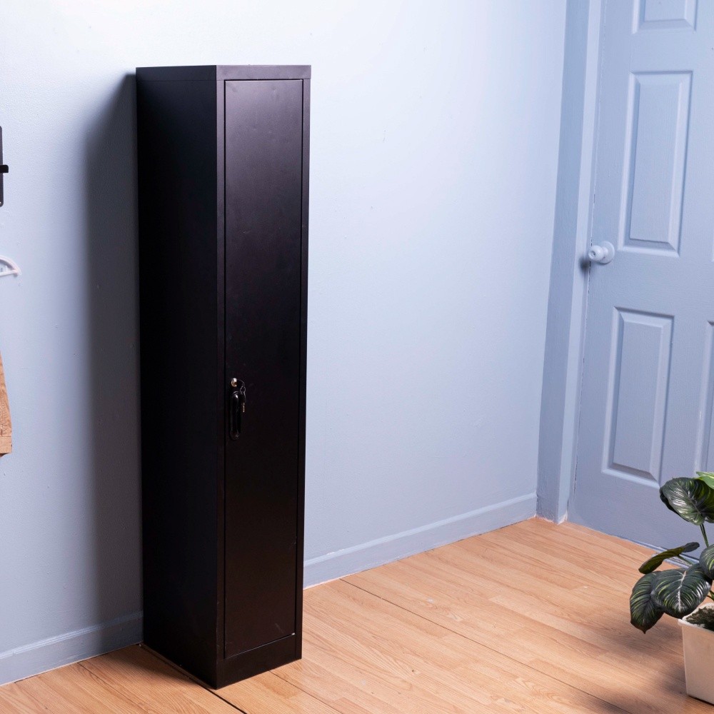 [จัดส่งพร้อมติดตั้งฟรี] KIOSK ตู้รองเท้าเหล็ก 8 แผ่นชั้นปรับได้ กันสนิม กุญแจ/รหัส  **มีใบกำกับภาษี** - รูปที่ 2