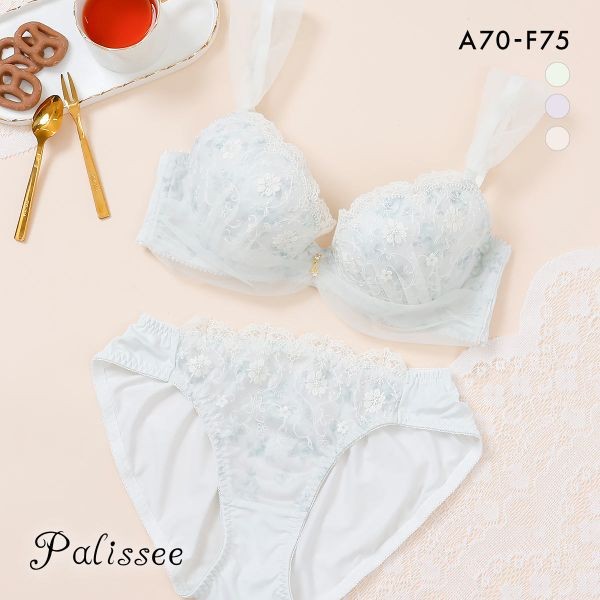 Palissee jasmine tulle nice fit bra panties set (Sizes A-F)(38173594)(Direct from Japan)1