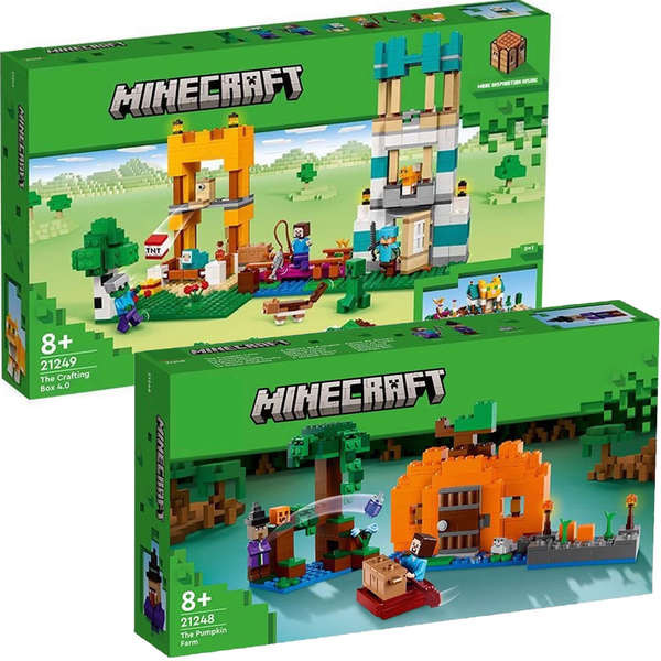 เลโก้ดอกไม้ ของเล่นเด็ก Minecraft 21248ฟาร์มฟักทอง21249สร้างกล่อง4.0เด็กปริศนาประกอบบล็อกของเล่นของข