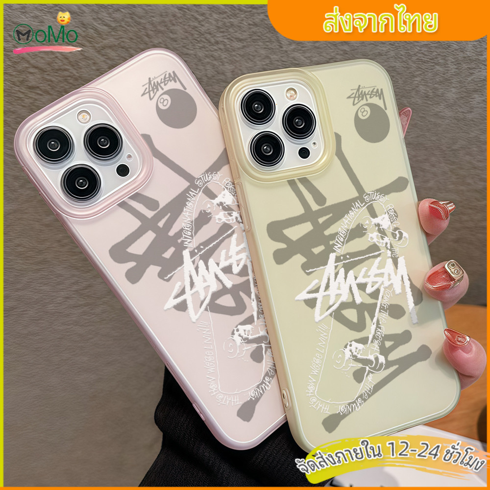 แบรนด์เทรนด์ หรูหรา คำที่เรียบง่าย สครับเคสโปร่งใสสำหรับไอโฟน11 12 13 14plus 15PRO 16promax กรณีมือถือ 6/7/8PLUS X/XR/XS - รูปที่ 6