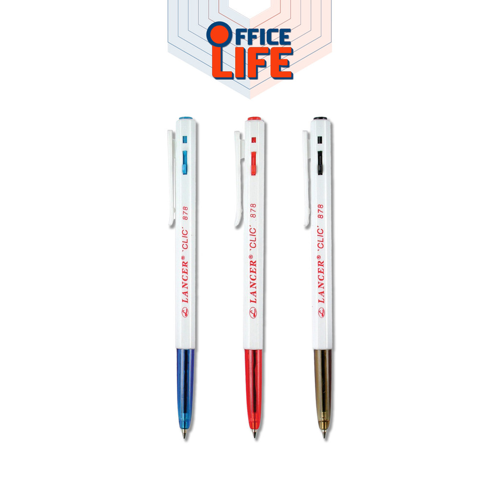 LANCER (แลนเซอร์) ปากกาลูกลื่น ขนาดเส้น 0.7 mm. รุ่น CLIC 878 ( 1 ด้าม )