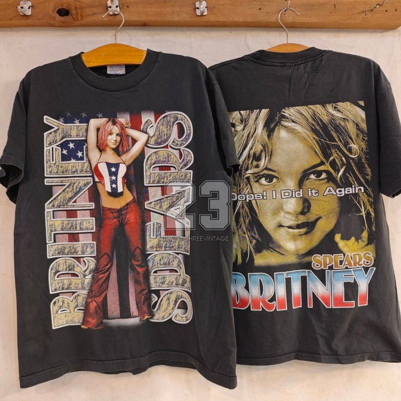 [ 23 ] Britney Spears OOPS! I DID IT AGAIN Bio Washed tag BL เสื้อวินเทจ เสื้อทัวร์  vintage shirt