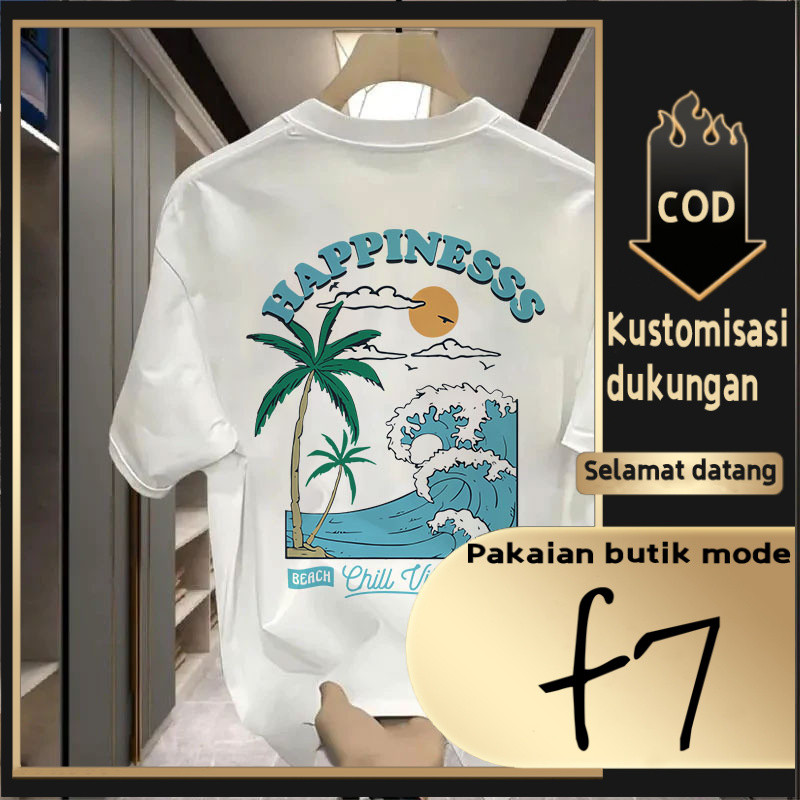 F7 เสื้อยืด Tops เสื้อยืดขนาดใหญ่สําหรับผู้หญิงแขนสั้นสีขาว Cool Premium Street สไตล์ผู้ใหญ่ Distro 