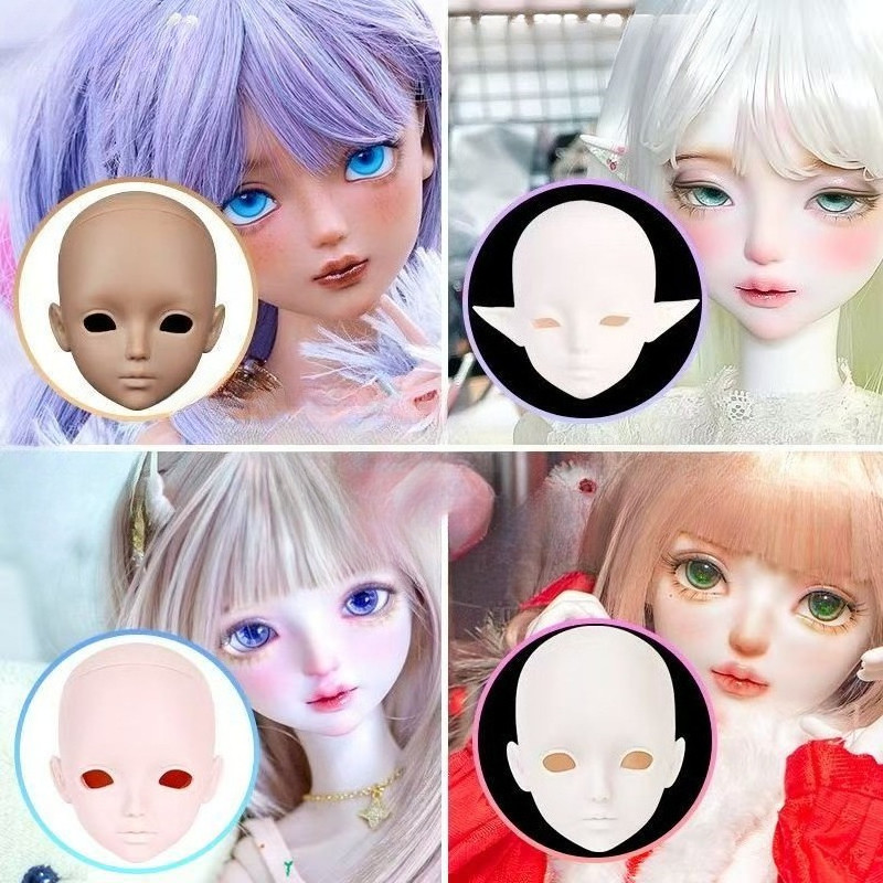 1/3 บีเจดี อุปกรณ์เสริม สีขาว / ชมพู / สีแทน ผิวตุ๊กตาหัว ทําเอง ของเล่นโดยไม่ต้องแต่งหน้า