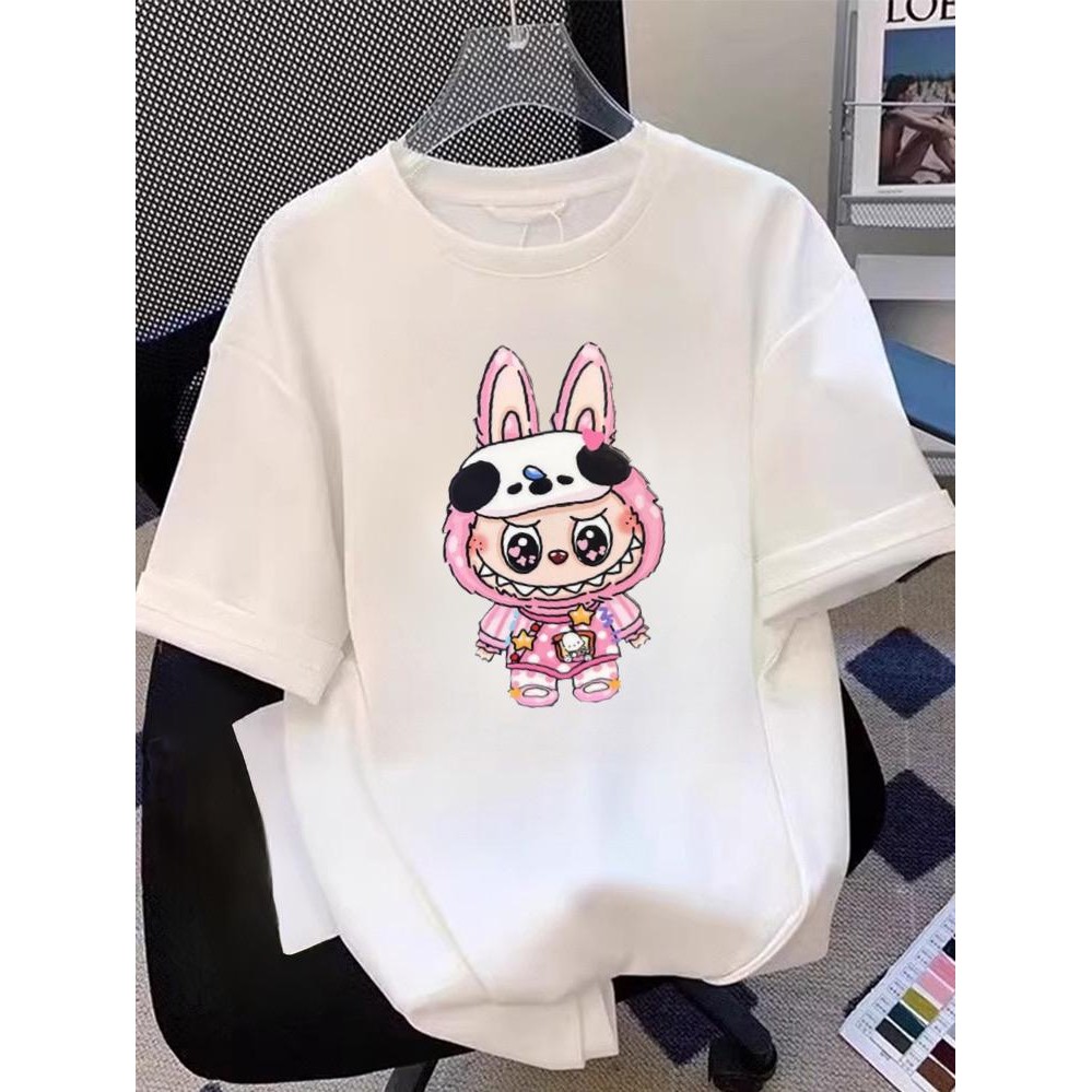 KATUN OVERSIZE เสื้อยืดผู้หญิง {EE} สไตล์เกาหลี SEMI COTTON MATERIAL เสื้อยืดพิมพ์ลายกว้างและระบายอา