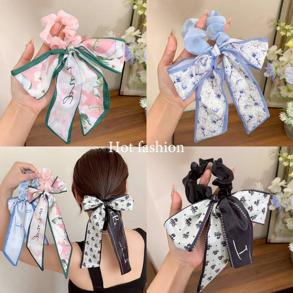 HOT FASHION THAI พร้อมส่ง ยางรัดผม ดีเทลแต่งโบว์สไตล์ดาหลี มินิมอล-VO-39