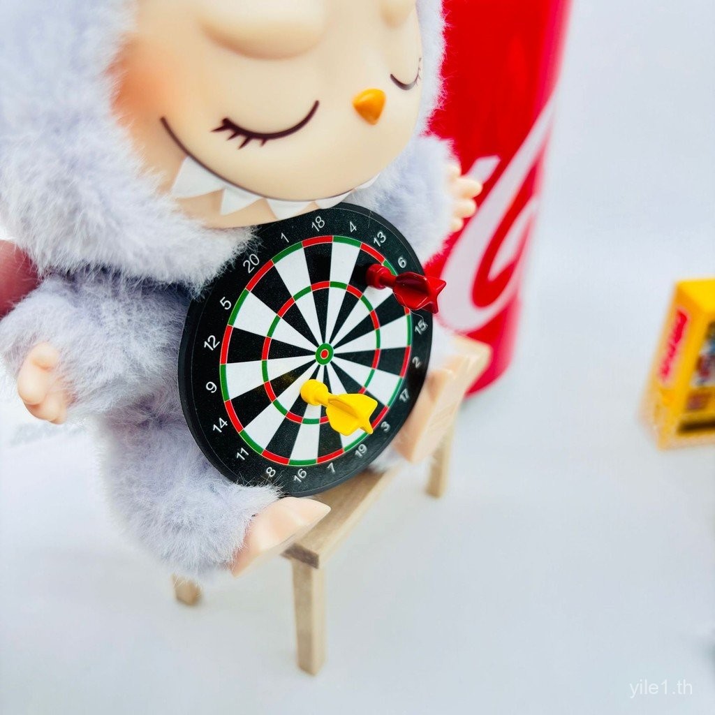 Dollhouse Dollhouse Miniature Magnetic Dart Board Mini Wall ตกแต่งกีฬาสินค้ากลางแจ้ง OB1 รุ่น