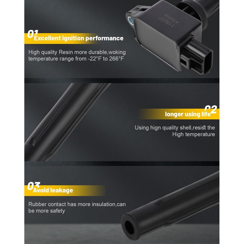 OCPTY คอยล์จุดระเบิดคอยล์แพ็คเหมาะกับ UF656, UF805, UF656T, C857,สําหรับ Mazda MX-5 Miata 2.0L,สําหร