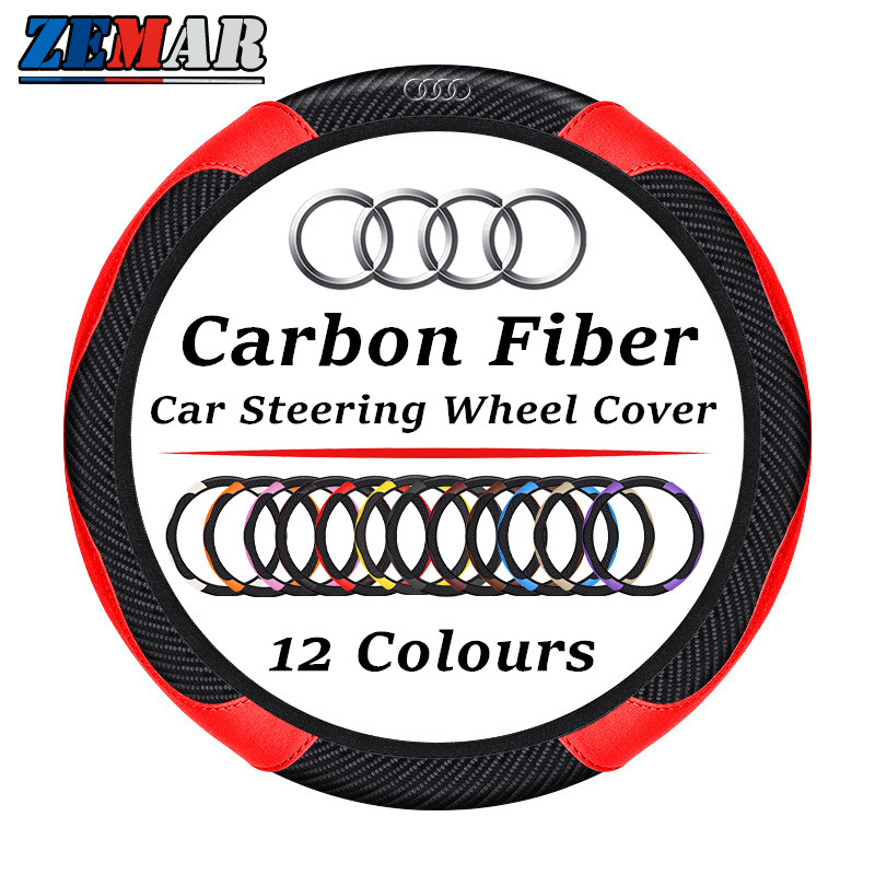 Audi Universal พวงมาลัยรถคาร์บอนไฟเบอร์ลื่นไม่มีวงกลมด้านในพวงมาลัยสําหรับ A3 8l 8Y A1 Q5 TT mk2 A5 
