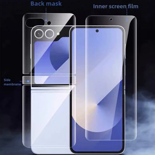 SAMSUNG เหมาะสําหรับSamsung Galaxy Z Flip7 Flip6 Flip5 Flip4 HD Clear Softคลุมทั้งหมดAnti-Scratchป้องกันหน้าจอสําหรับZ Flip7 6 5 4 3 1 2 5Gยืดหยุ่นด้านหน้ากลับHydrogelฟิล์ม