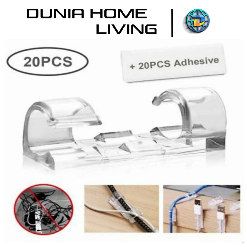 DHL WHOLESALE CABLE CLIP ORGANIZER CABLE CLIP ONTENTS 20 ชิ้น / คลิปหนีบสายเคเบิล ORGANIZER 1 แพ็ค 2