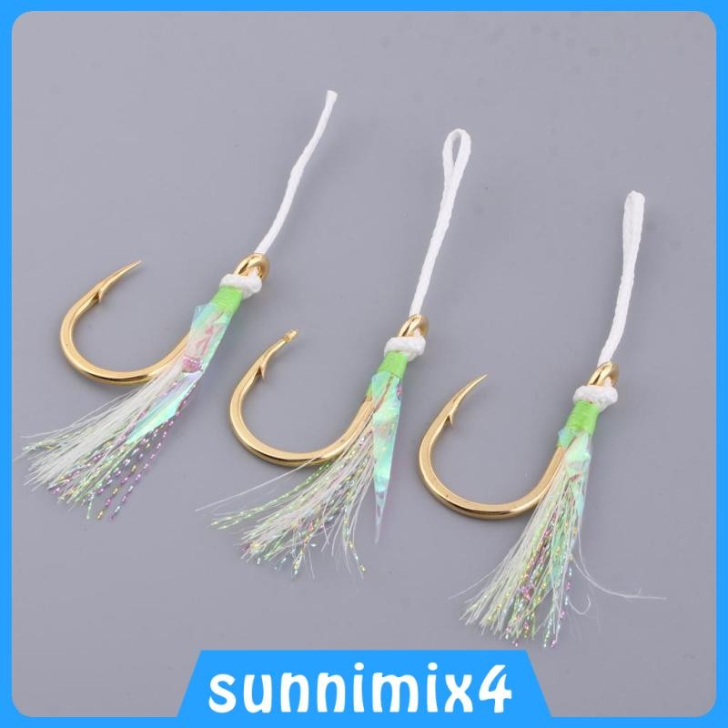 [H2Sports] 3x Bass Trout Fishing Hooks Beak Barb Baitholder Hook Jig Hooks 5-0