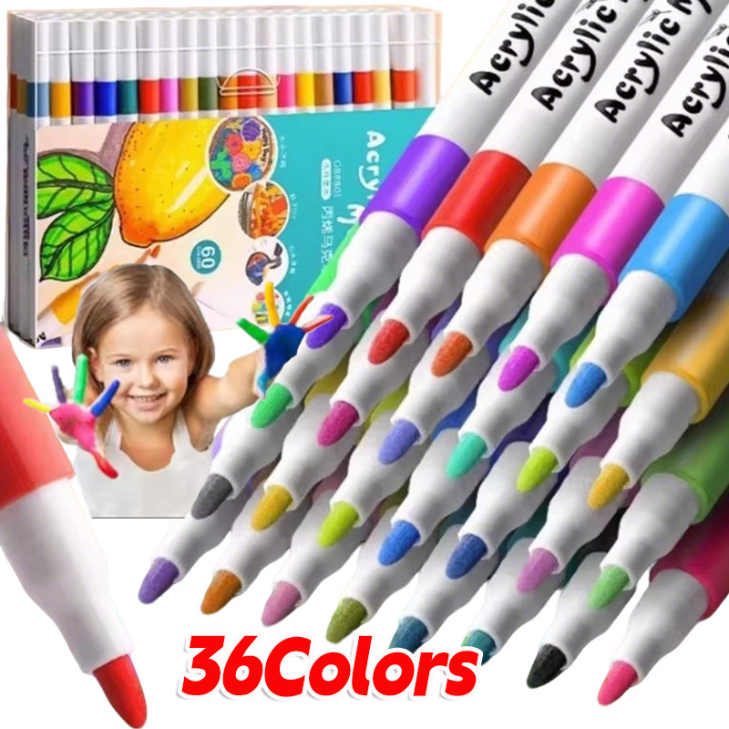 12/24/36 สีแห้งเร็วอะคริลิคหมึกเครื่องหมาย-งานฝีมือ ทําเอง จิตรกรรมศิลปะปากกามาร์กเกอร์สําหรับเด็ก