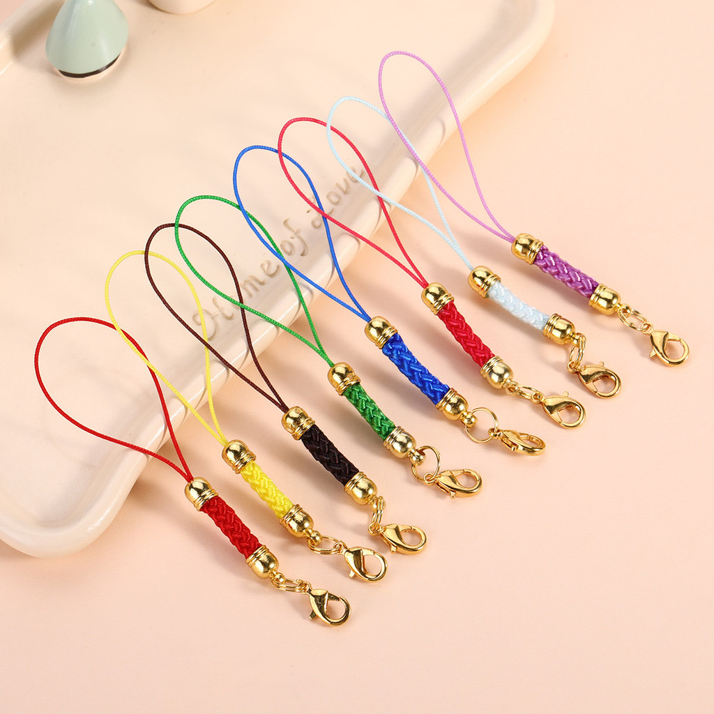 5 ชิ้นที่มีสีสันเชือกถักด้วยมือกับหัวเข็มขัดกุ้งก้ามกราม DIY พวงกุญแจจี้อุปกรณ์เสริม