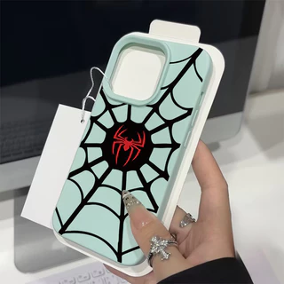 อินเทรนด์เท่การ์ตูนแมงมุมหนังหรูหรานุ่ม เคส IPhone 11 15 12 14 16 13 Pro Max XR 12 Pro XS Max X 7Plus 7 8 16 14 15 Plus