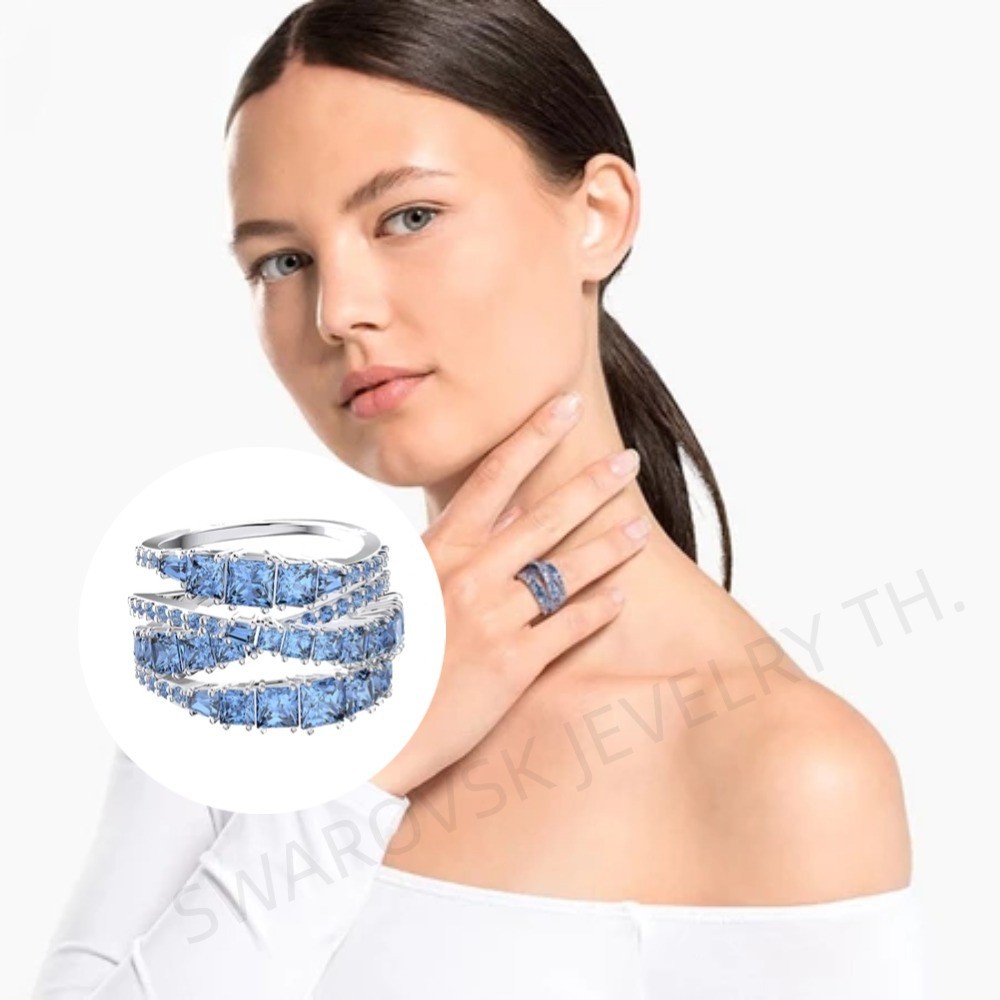 【สินค้าส่งฟรี🚚แท้💯】Swarovsk Hyperbola แหวน ปรับได้ ขนาดเดียว ของขวัญวันเกิด·จัดส่งทันที] 52mm - รูปที่ 3