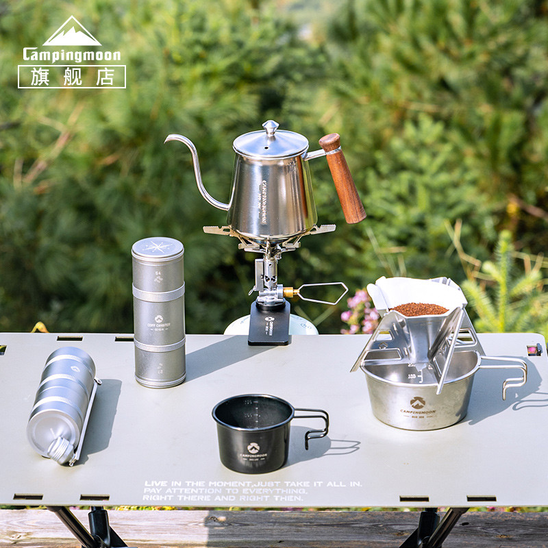 จัดส่งที่รวดเร็ว Campingmoon SW-3 กาต้มน้ำดริป 304 สแตนเลส 530ml ไม้วอลนัทกันร้อน ควบคุมน้ำได้ดี ใช้กับเทอร์โมมิเตอร์ น้ำหนักเบา ของมืออาชีพ - รูปที่ 3