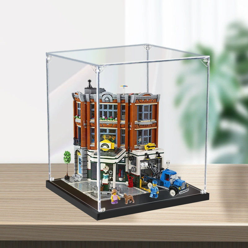 Lego Acrylic Display Box MY For 10264 Corner Garage, Popmart Labubu Zimomo & Sneakers (Kotak Pameran