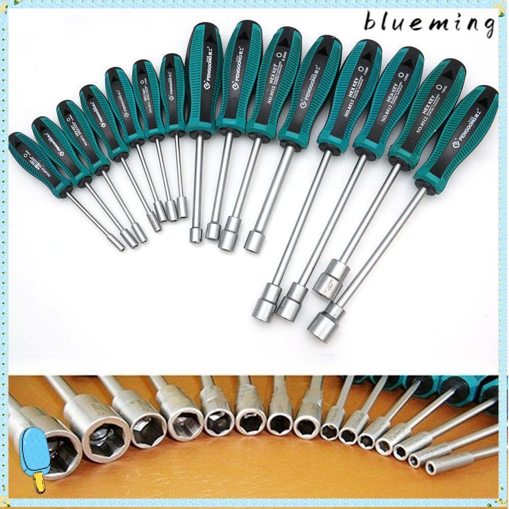BLUEMING Socket Driver Anti-slip Handle Hand Tool Hex Nut Key ไขควง