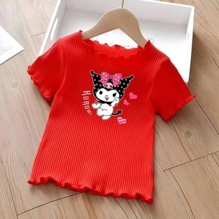 [พร้อมส่งจากไทย]เสื้อยืดเด็กสไตล์เกาหลีสำหรับเด็กผู้หญิง เสื้อลายการ์ตูนน่ารักคุโรมิ มี-สีให้เลือก เสื้อยืดเด็กหญิงผ้าล่าวนิ่ม สวมใส่สบาย