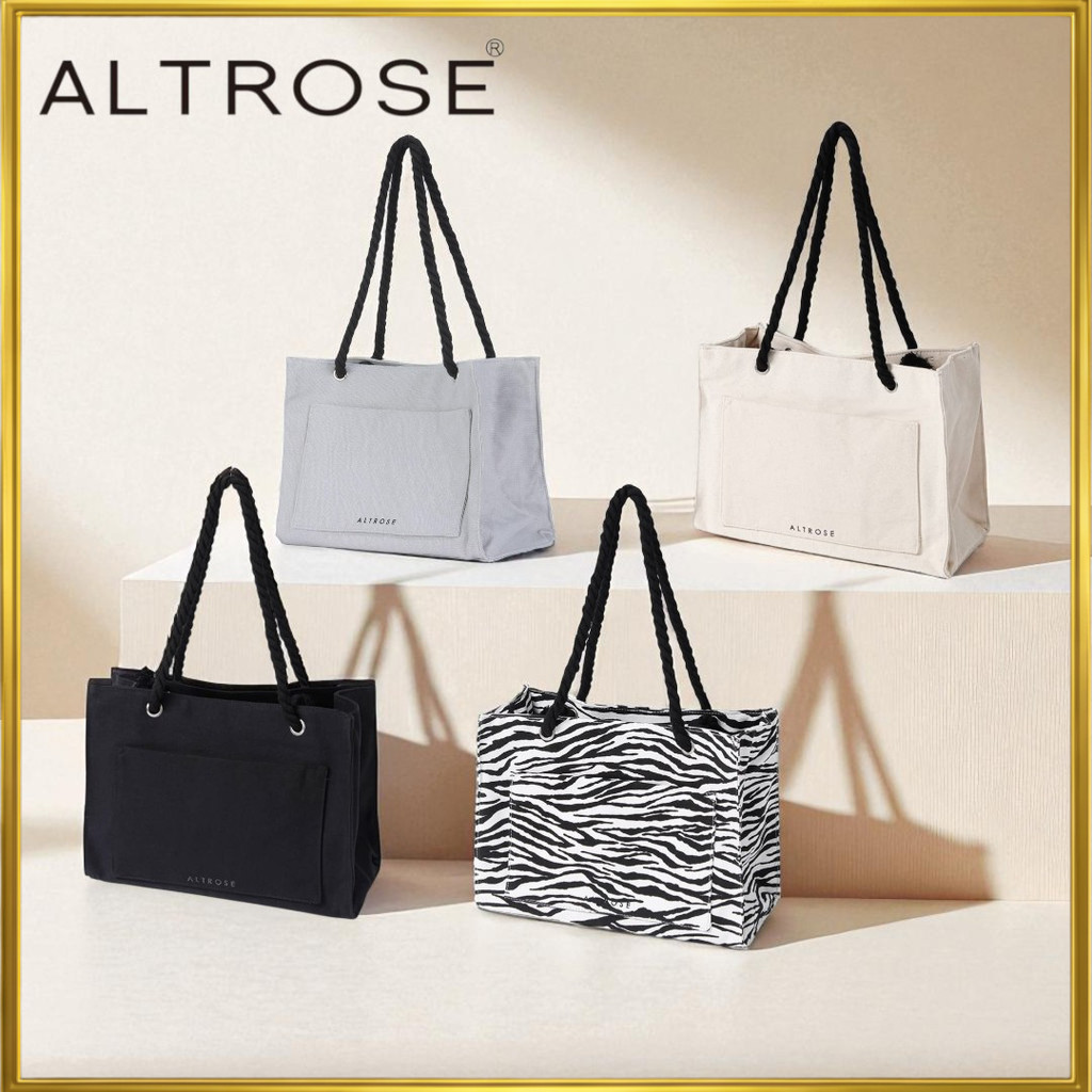 [Altrose] Ivory Tote Bag for Women A4 Stylish Cute Square Canvas With Gusset 250052-11