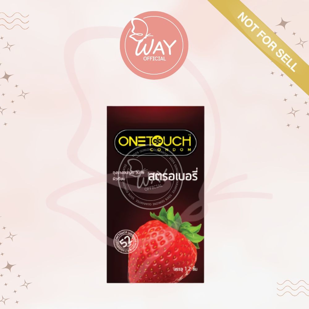 [กล่อง x12] Onetouch Stawberry Condom 52mm ถุงยางอนามัย วันทัช สตรอเบอรี่ 52mm