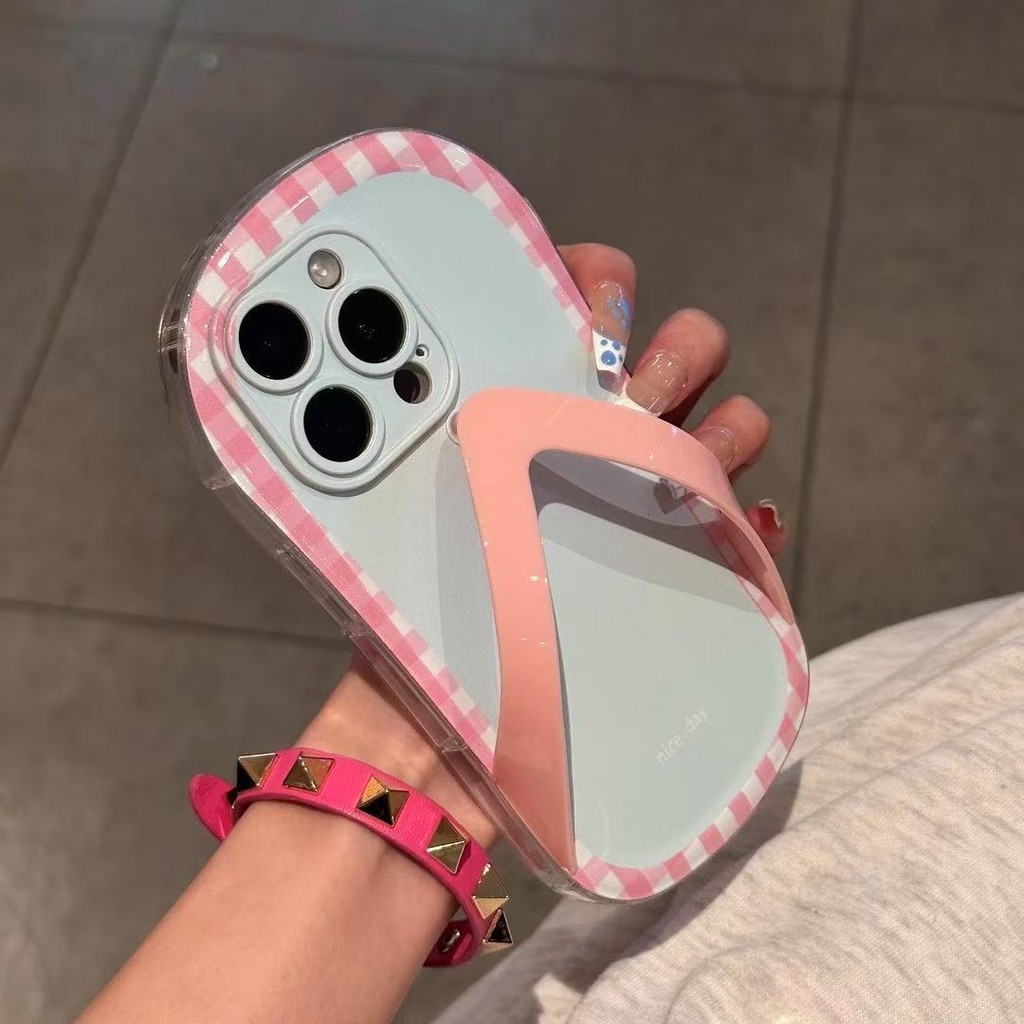 รองเท้าแตะตลกปลอกใสสําหรับiPhone 17 Air 16 15 14 Plus 13 12 11 Pro Max Soft Caseคลุมทั้งหมด | TX TX - รูปที่ 2