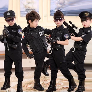 จัดส่งจากกรุงเทพ🔥หน่วยรบพิเศษ ชุดตำรวจเด็ก หน่วยคอมมานโด หน่วยจู่โจม ชุดอาชีพเด็ก เครื่องแบบตำรวจเด็ก
