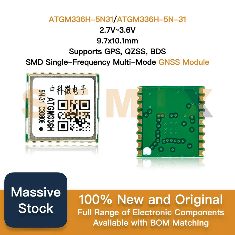 ATGM336H-5N31 ATGM336H-5N-31 2.7V~3.6V 9.7x10.1 มม.รองรับ GPS,QZS,BDS SMD Single-Frequency Multi-Mod