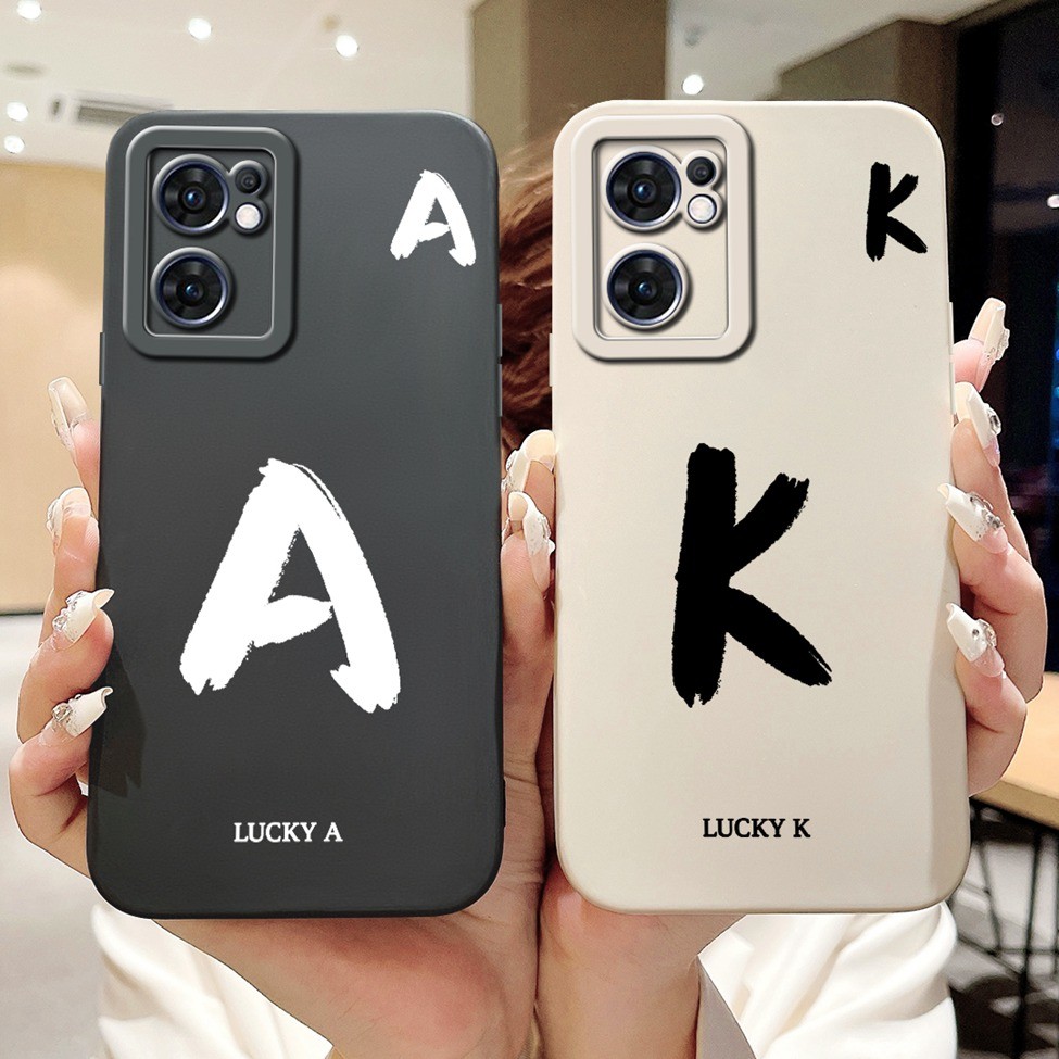 Oppo Reno7 5G CPH2371 ฝาครอบ Oppo Reno7 5G กรณีแฟชั่นตัวอักษร AZ รูปแบบการออกแบบซิลิโคนกันกระแทกกันชน