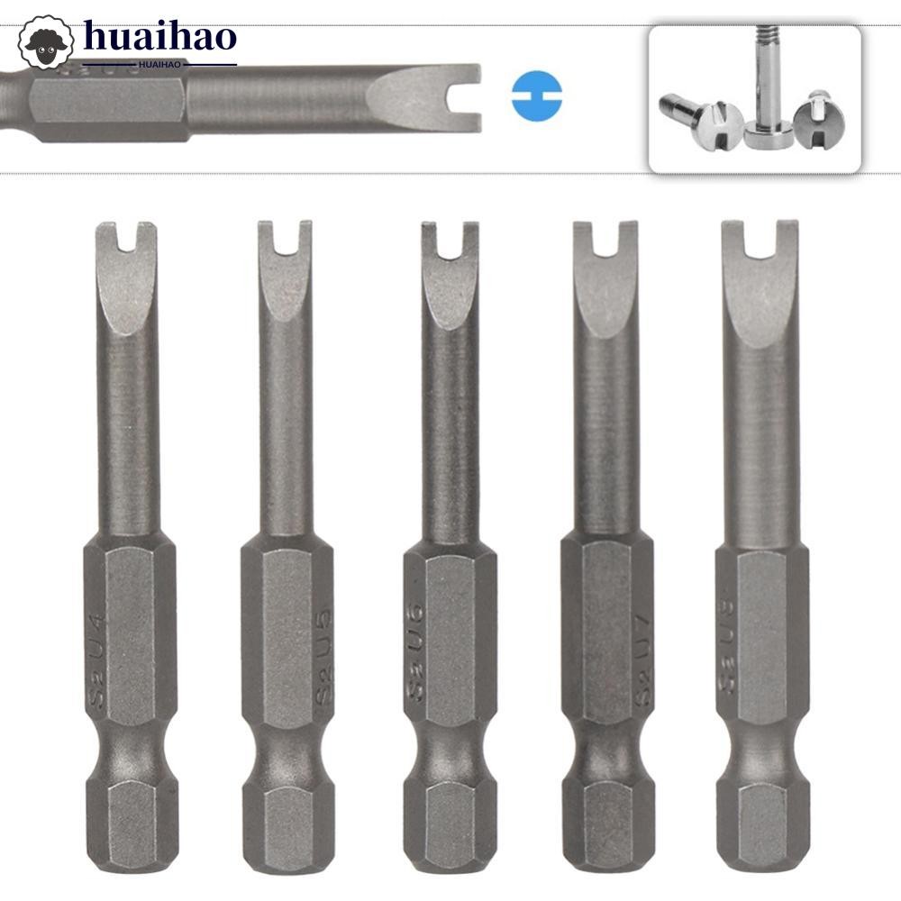 HUAIHAO 5 ชิ้น U รูปไขควง Bits 1/4 Hex แม่เหล็กชุด 50 มิลลิเมตรความยาวสําหรับเครื่องมือเครื่องมือไฟฟ