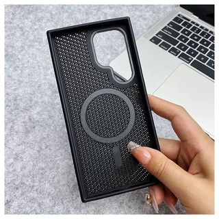 SAMSUNG สีดํารังผึ้งBreathableกระจายความร้อนขอบนุ่มFrostedเหมาะสําหรับSamsung s25ultra S23 S24 S25 Ultraเคสโทรศัพท์เลนส์โลหะS23 S24 S25 plus high-end