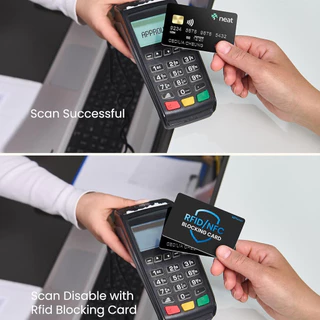 การ์ดปิดกั้น RFID 6 แพ็ค, ตัวป้องกันบัตรเครดิตธนาคารเดบิต, ตัวบล็อก เอ็นเอฟซี ไร้สัมผัสป้องกันการโจรกรรม, การป้องกันกระเป๋าประ