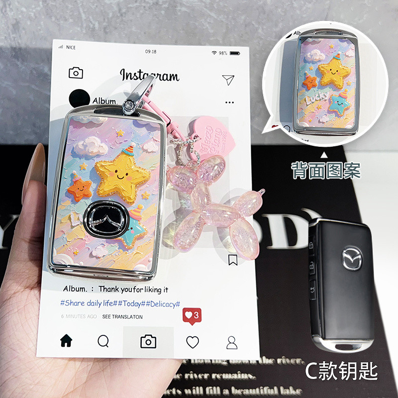 ที่ใส่กุญแจรีโมทรถยนต์ Mazda Mazda3 Mazda2 Mazda6 cx4 cx5 cx30 cx8 cx-3 BT-50 พวงกุญแจรถ. กระเป๋าใส่กุญแจรถ - รูปที่ 4